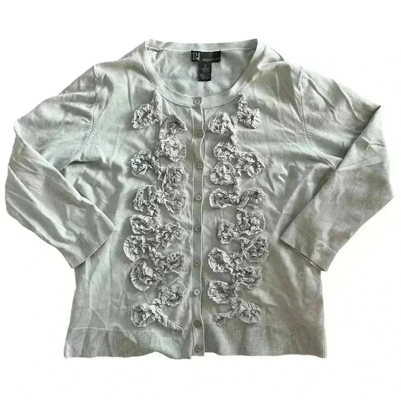 Chelsea & Theodore THEA Women’s XL Cardigan Sweater Light Tan Flowers - Picture 8 of 8